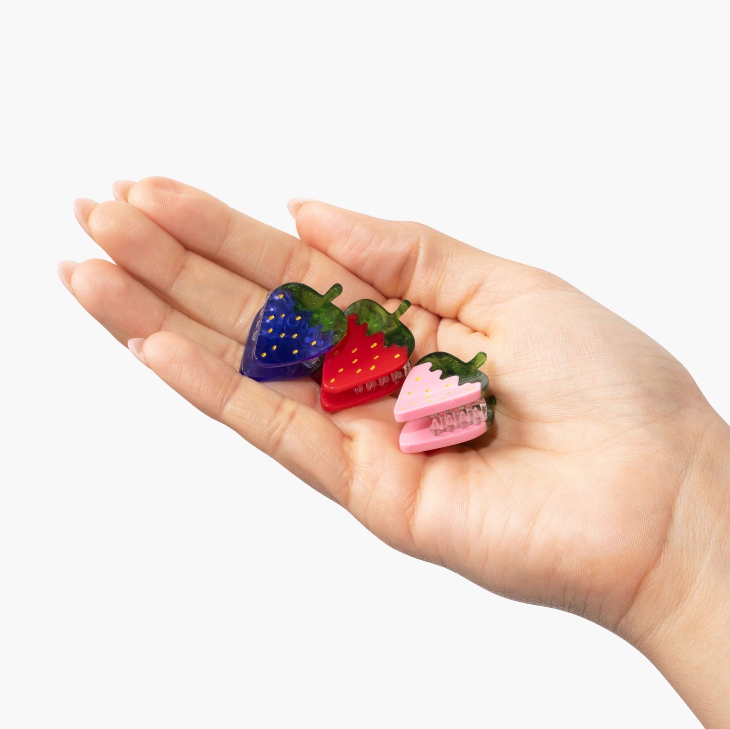 Micro Strawberry Patch Hair Claw Clip Set
