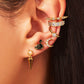 Black Swan Stud Earrings 18K Gold Plated
