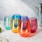 Unbreakable Colored Stemless Italian Wine Glasses Acrylic