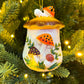 Merry Mushroom-Inspired 70s Hand-Painted Christmas Ornament – Retro Kitchen Decor