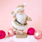 Retro Flocked Dancing Santa | Gold Sparkle