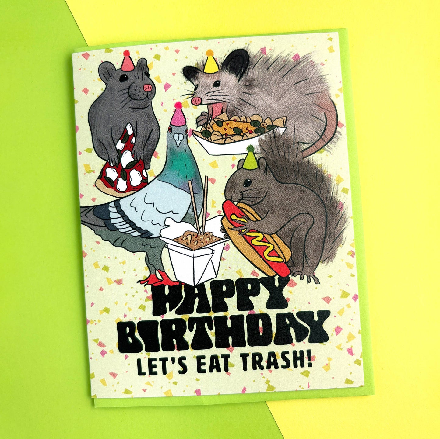 Trash Animals Birthday Card