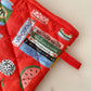 Kitchen Shelf Cotton Oven Mitt + Pot Holder Set
