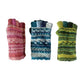 Striped Knit Fingerless Gloves Hand Embroidered Details