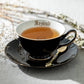 Arsenic Skull Black Gold 7oz Tea Cup and Saucer