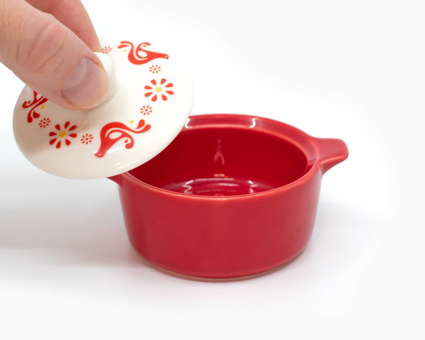 Pyrex-Inspired Friendship Casserole Ceramic Trinket Box