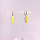 Brass Coffin Huggies Earrings