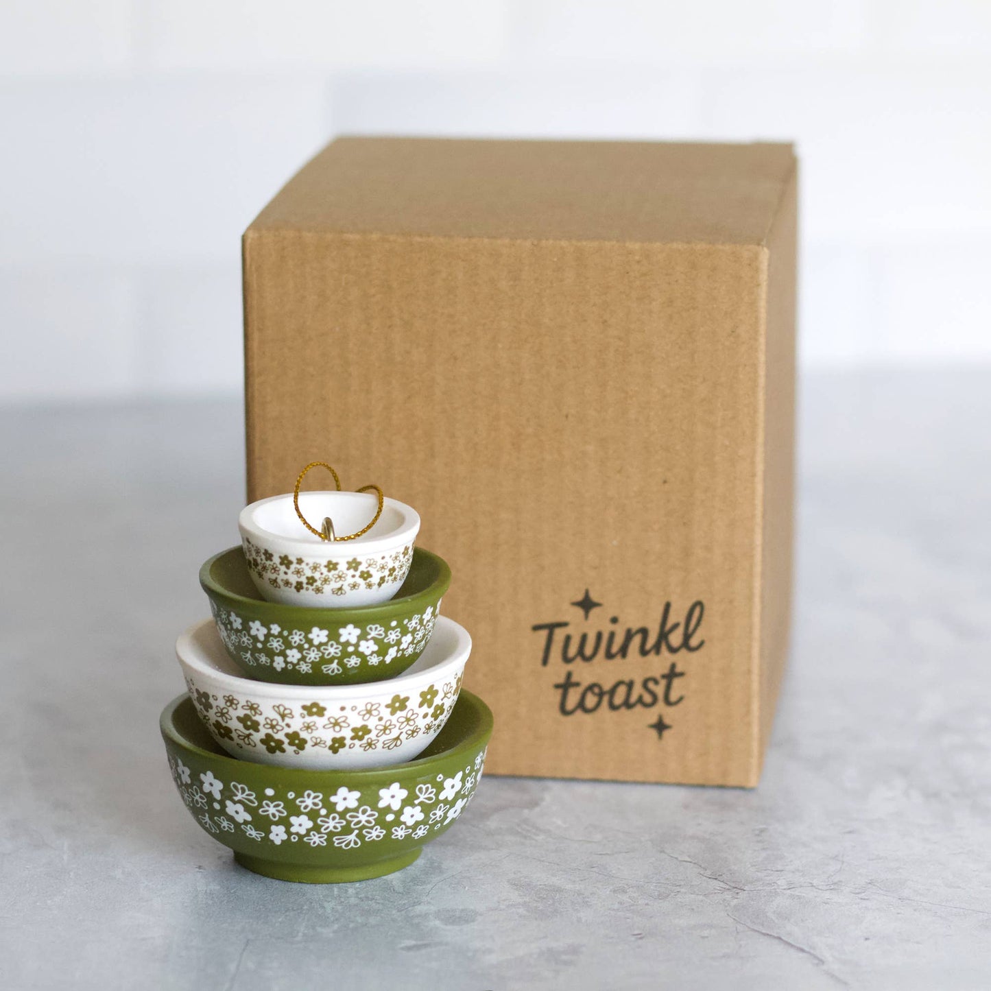 Mini Pyrex-Inspired Bowl Ornament | Retro Christmas Decor: Spring Blossom