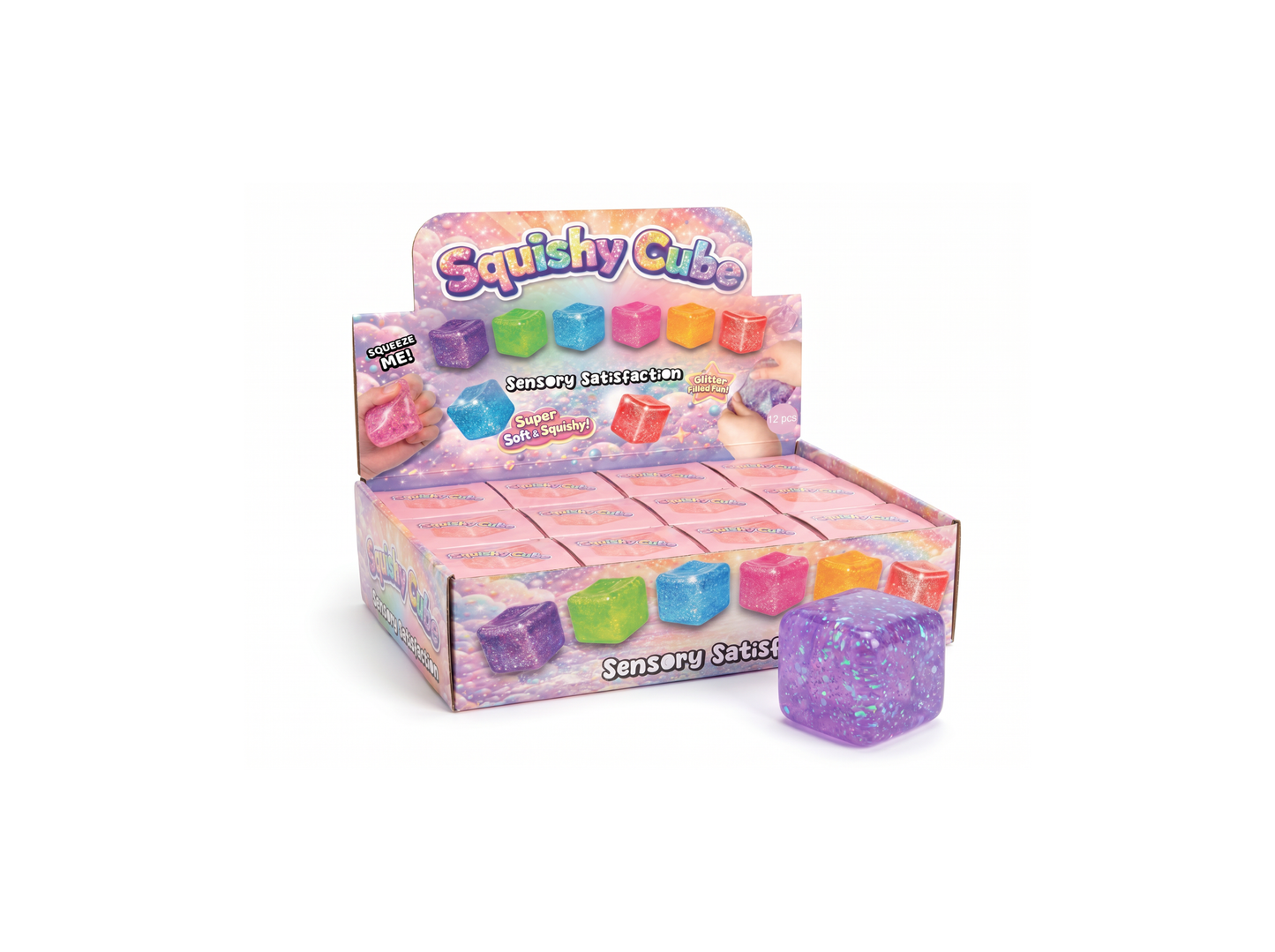 2.5" Sugar Squish Cube - Assorted Colors