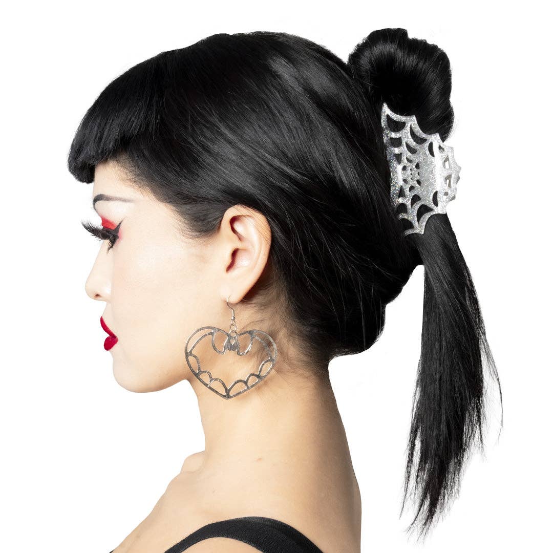 Spiderweb Hair Hair Claw Clip Silver