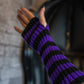 Spooky Striped Arm Warmers Black/Purple