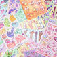 Hamster Dance Party Cute Stationery Glitter Sticker Sheet