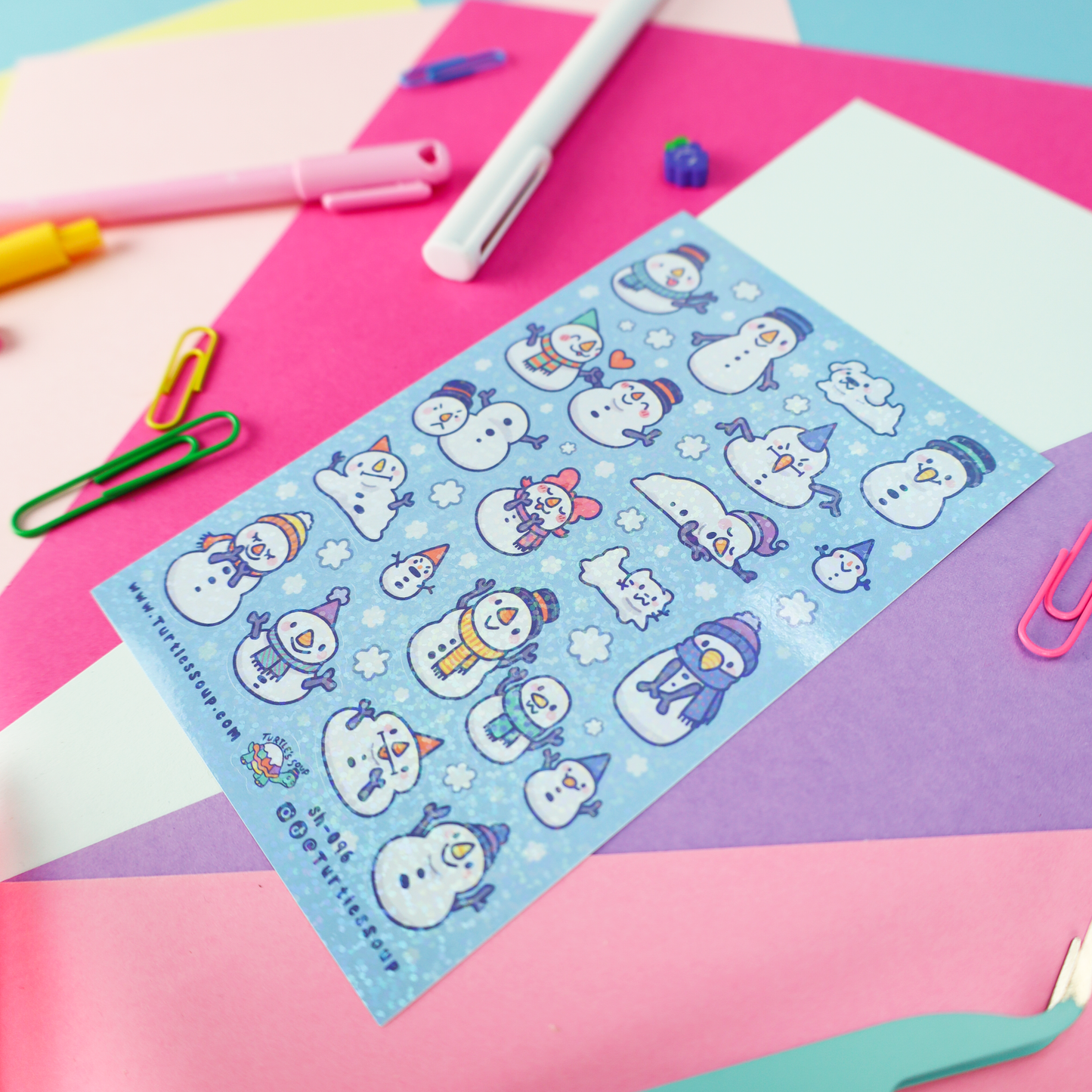 Snowmen Funny Winter Stationery Holiday Sticker Sheet