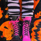 Funeral Flowers Striped Leg Warmers