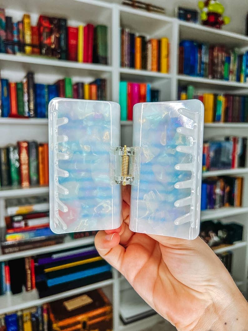 Library Card Hair Claw Clip