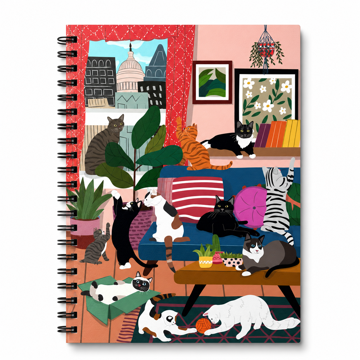 House of Kitty Cats Spiral Notebook