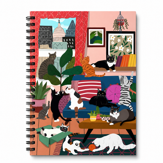 House of Kitty Cats Spiral Notebook