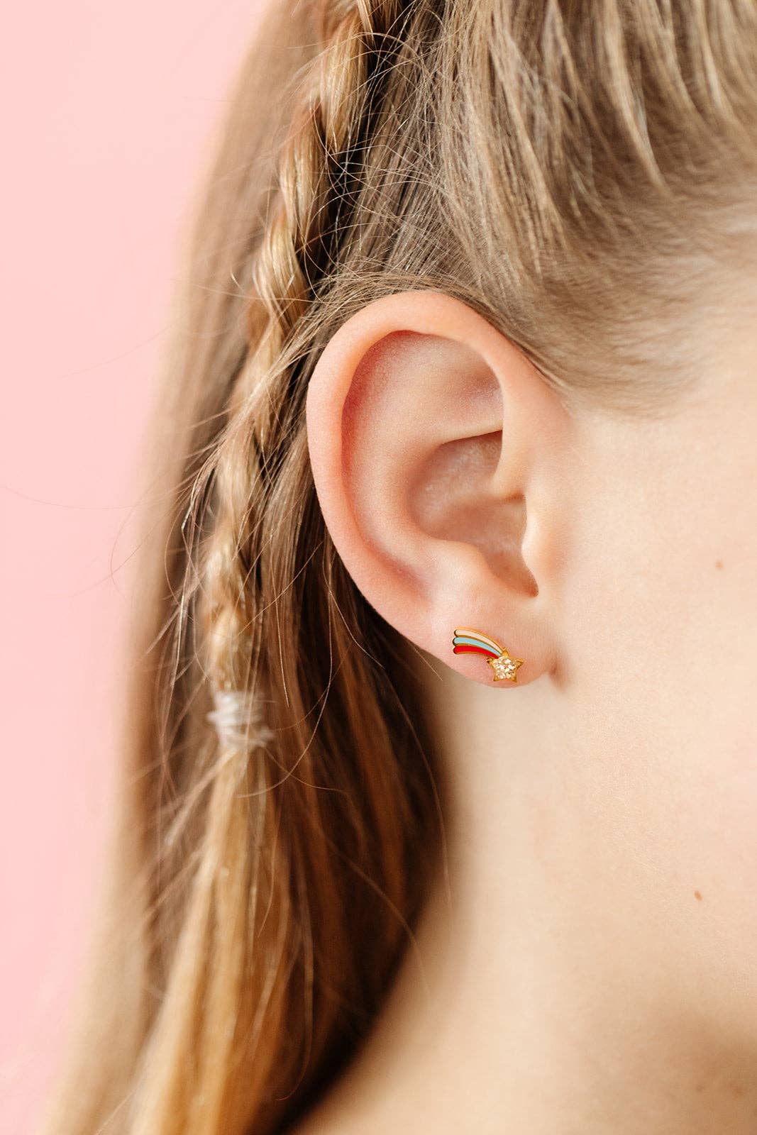 Shooting Star Flat Back Stud Earring - Hypoallergenic