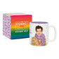 Ceramic Harry Styles mug with a colorful design and packaging box labeled 'The Found' on a white background.