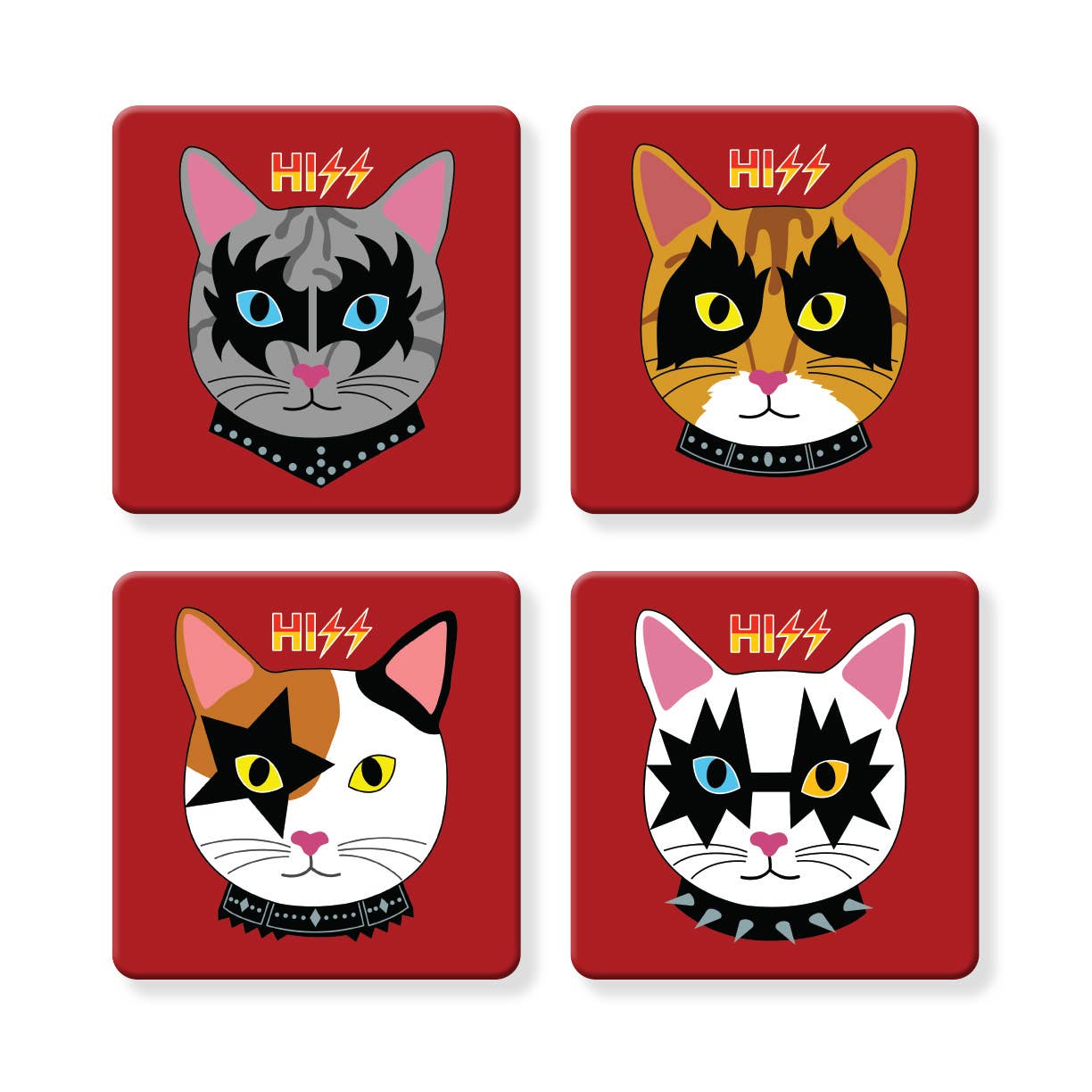 Hissing KISS Cat Coasters