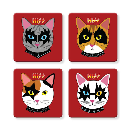 Hissing KISS Cat Coasters