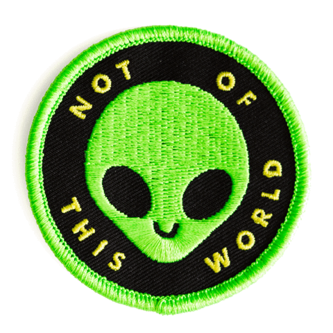 Not Of This World Embroidered Iron-On Patch 2.5" wide