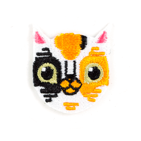 Calico Cat Embroidered Sticker Patch 1" x 1"