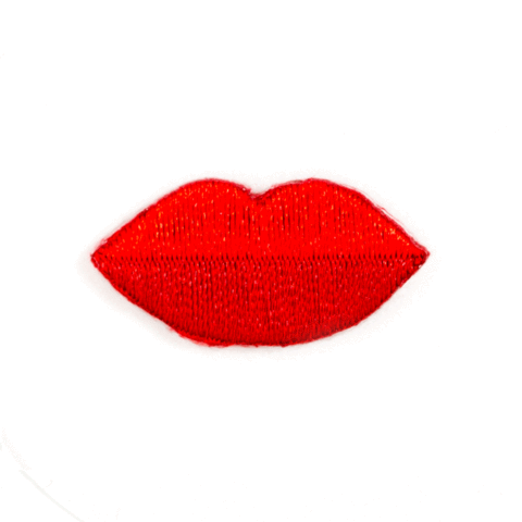 Red Lips Embroidered Sticker Patch 1" x 1"