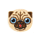 Pug Dog Embroidered Sticker Patch: 1" x 1"