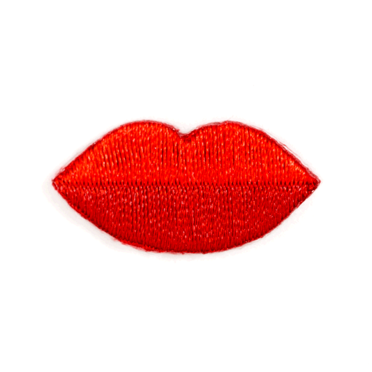 Red Lips Embroidered Sticker Patch 1" x 1"