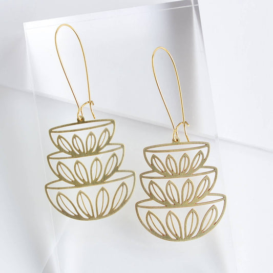 Retro Bowls Stacked Earrings