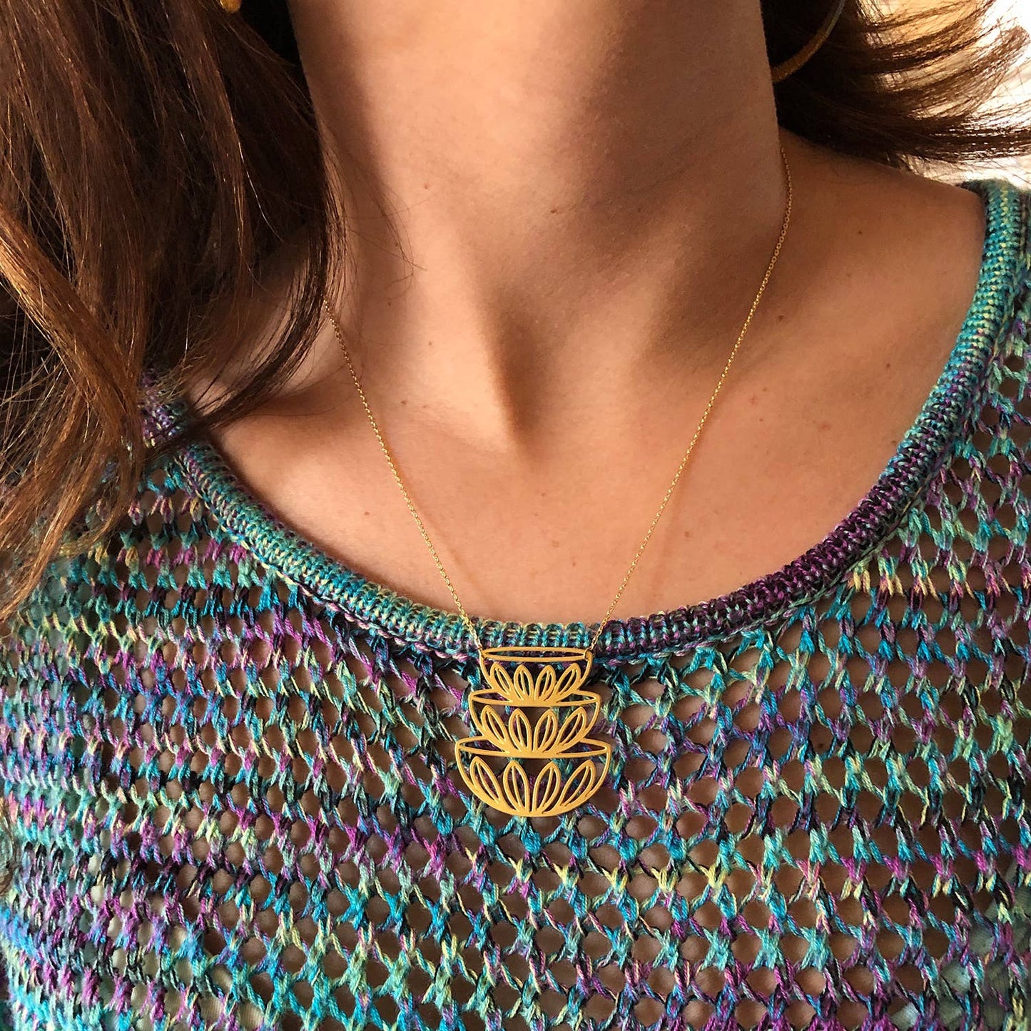 Retro Bowls Stacked Necklace