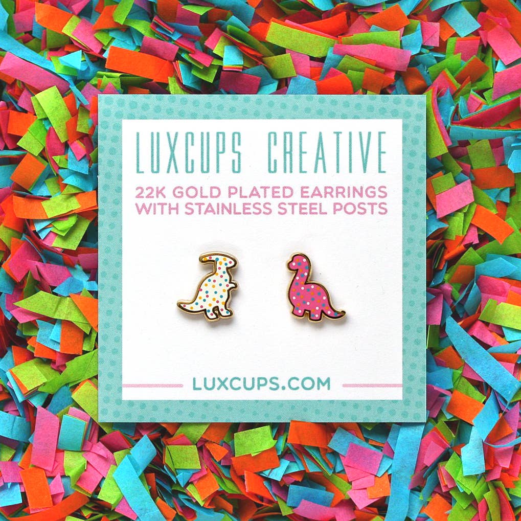 Dino Cookie Long Neck Earrings