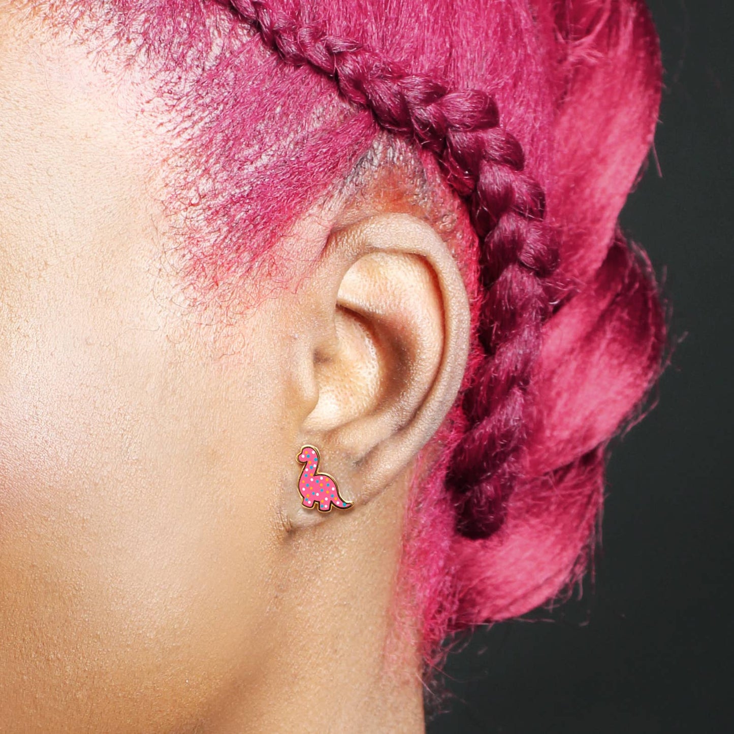 Dino Cookie Long Neck Earrings