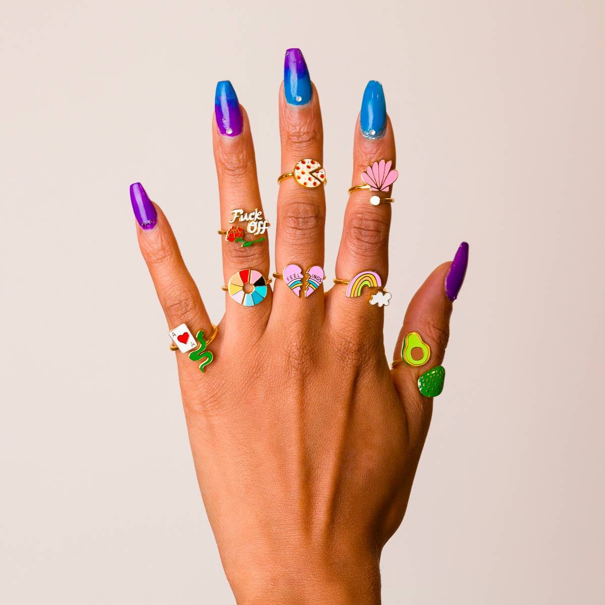 Maneater Shark Adjustable Ring - 18k Gold Gilt Jewelry