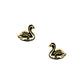 Black Swan Stud Earrings 18K Gold Plated