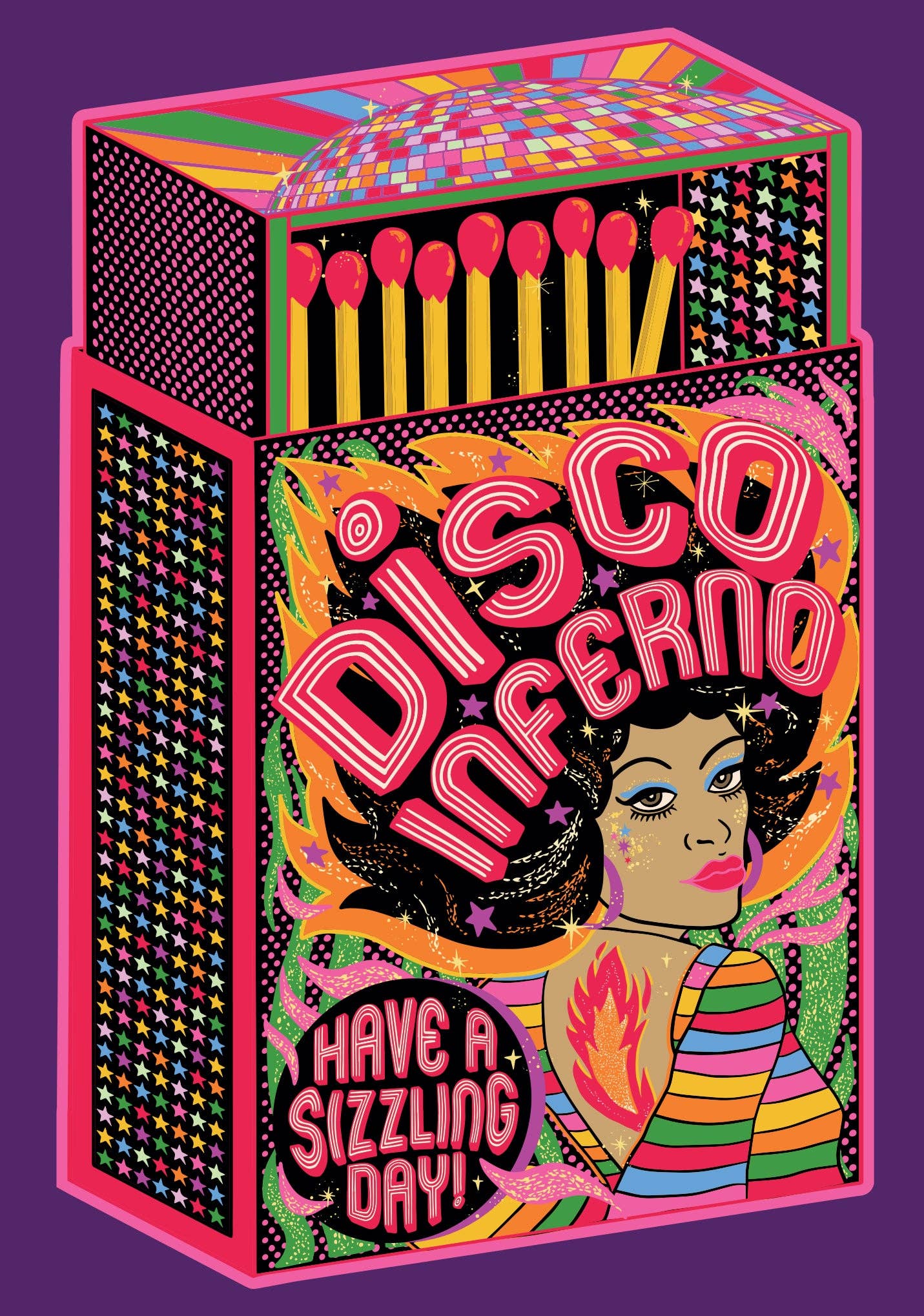 Disco Inferno Greeting Card