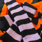 Funeral Flowers Striped Leg Warmers