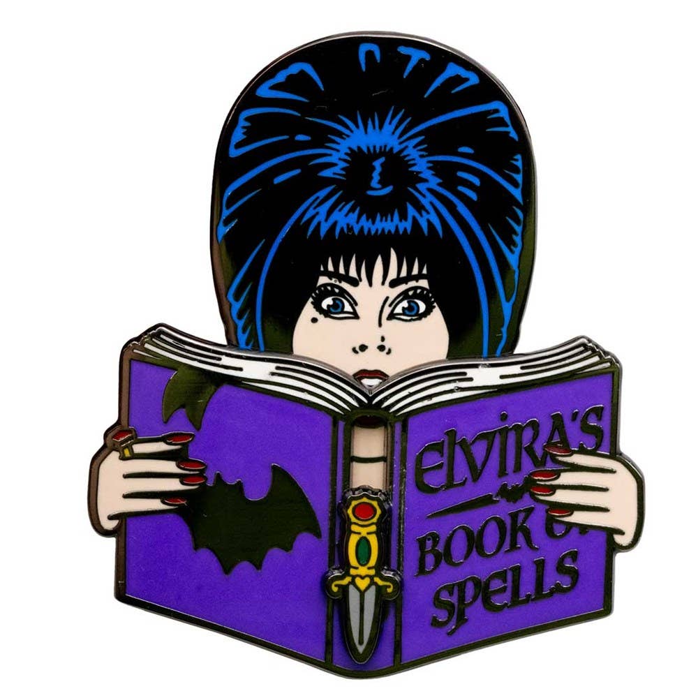 Elvira Book Of Spells Moving Enamel Pin