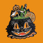 Vintage Halloween Black Cat Enamel Pin