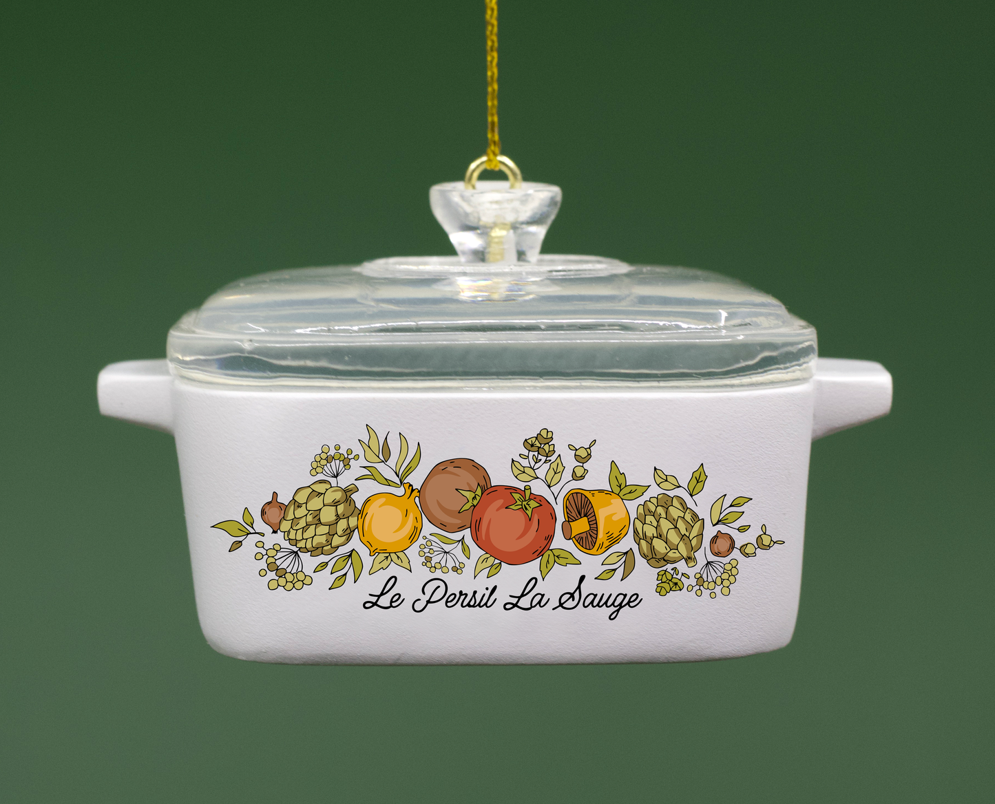 Mini Spice of Life Ornament – Corning Ware–Inspired Casserole