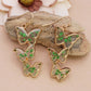 Butterfly Flock Dried Flower Gold Earrings
