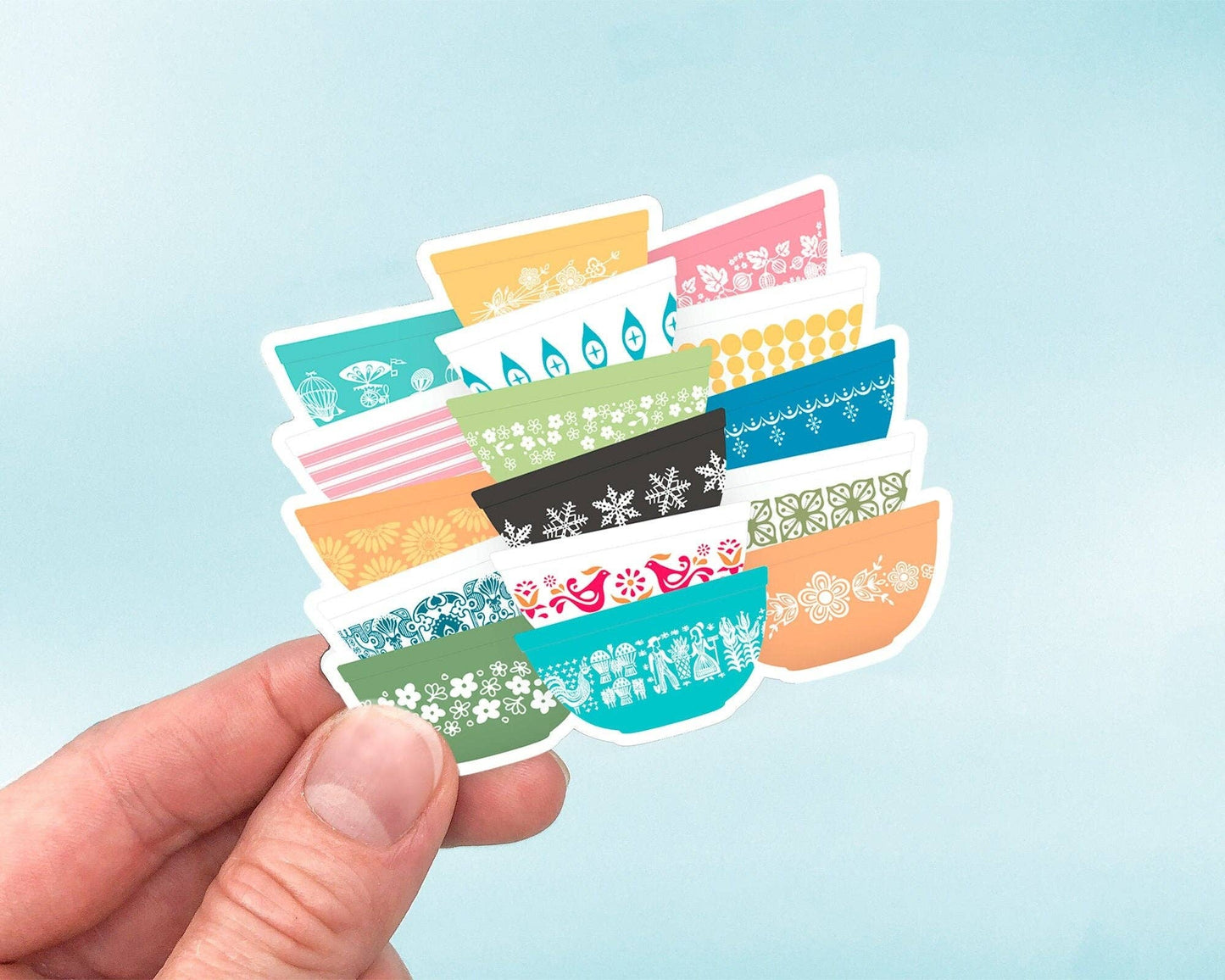 Pyrex-Inspired Whimsy Stack Sticker
