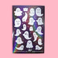 Kawaii Ghosts Spooky Cute Halloween Glitter Sticker Sheet