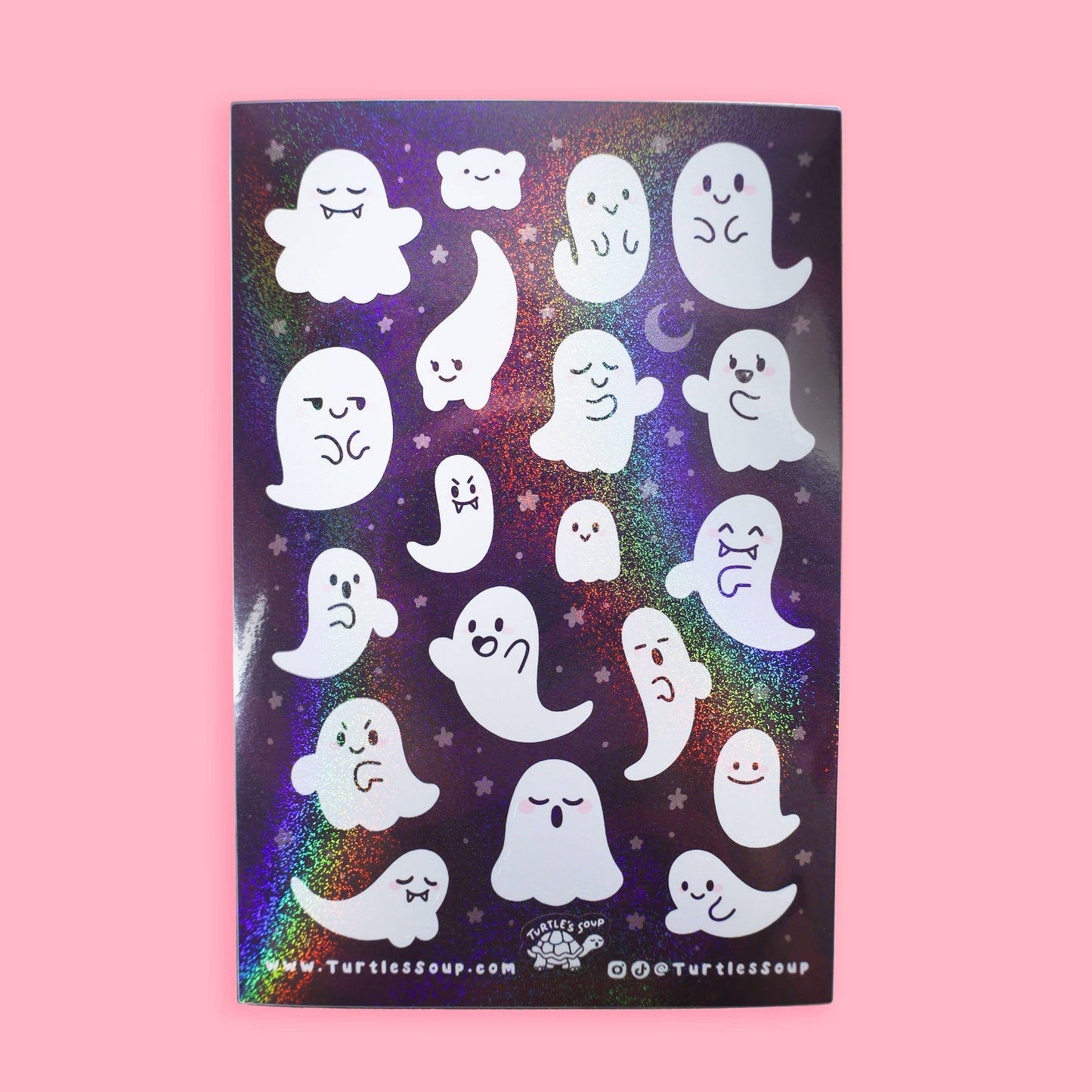 Kawaii Ghosts Spooky Cute Halloween Glitter Sticker Sheet