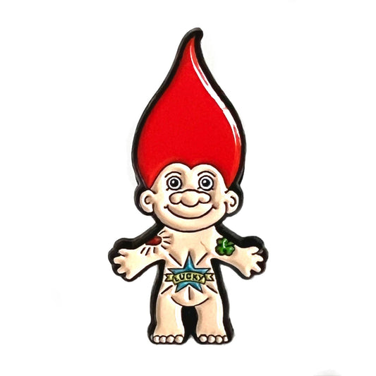 Tattooed Lucky Troll Enamel Pin