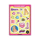 Pop Girl Pink Yellow Sticker Sheet