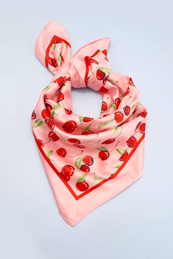 Cherry Print Hair Scarf