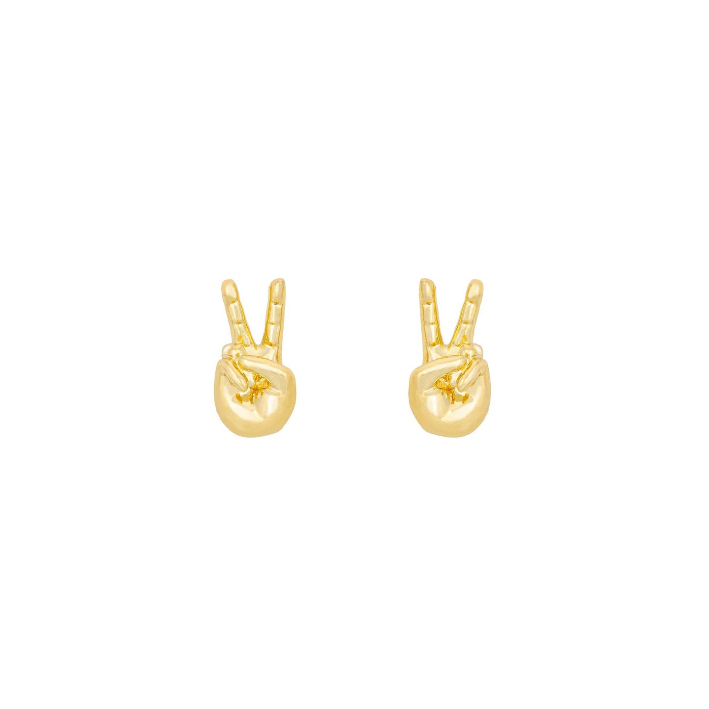 Peace Sign Studs: 18K Gold Plated