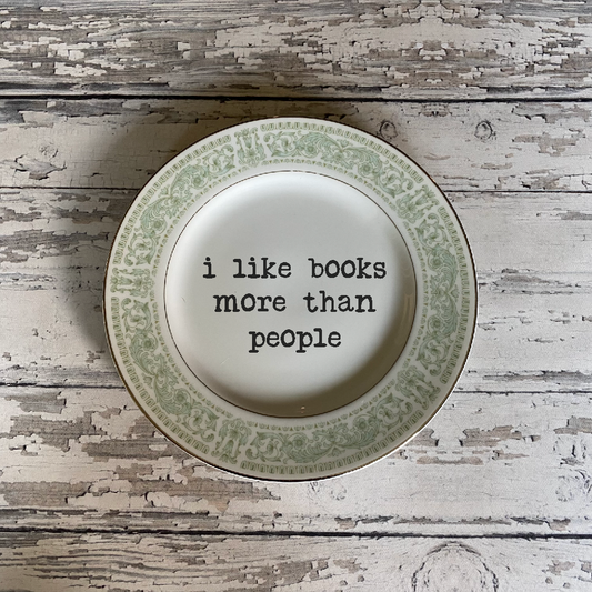 I Like Books Funny Plate